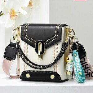 Fashionable Geometric Crossbody Bag In Multicolor3 Black